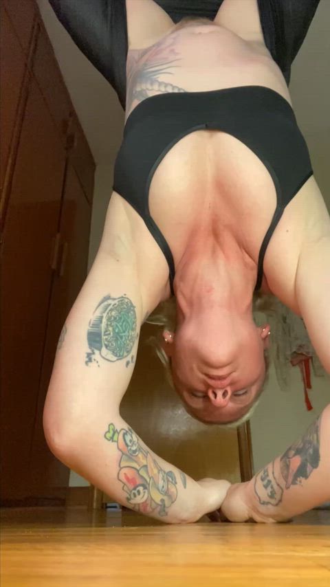 Hanging upside down is such a good stress reliever