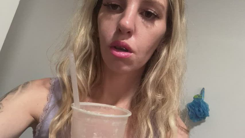 Drooling 🤤 in a cup