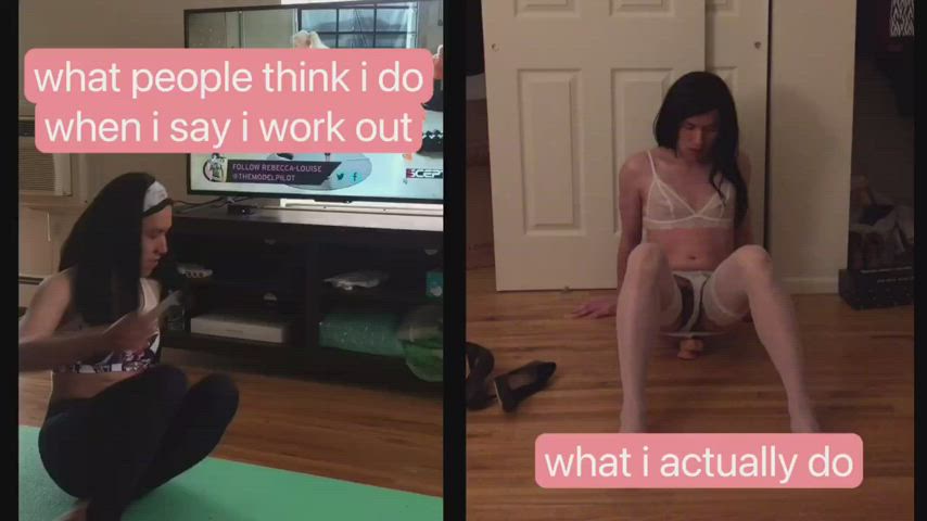 every good sissy loves a good workout 🏋️♀️