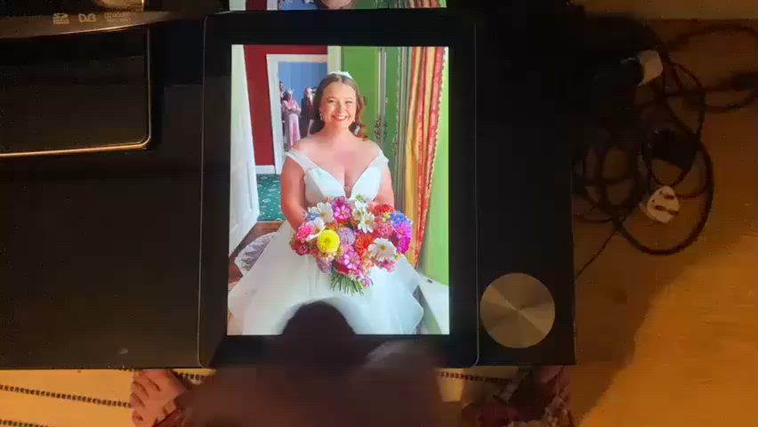 big tits bride british brunette cleavage cumshot tribute wedding clip
