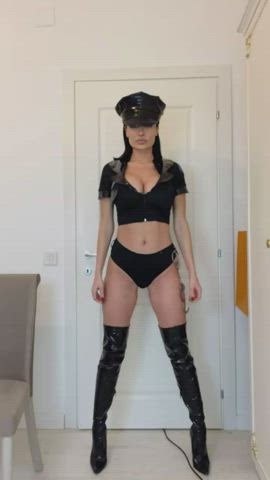 ass big tits boobs boots booty cosplay costume heels police clip