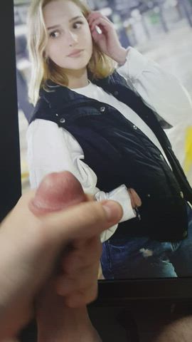 babe blonde cum cumshot jeans pretty tribute clip