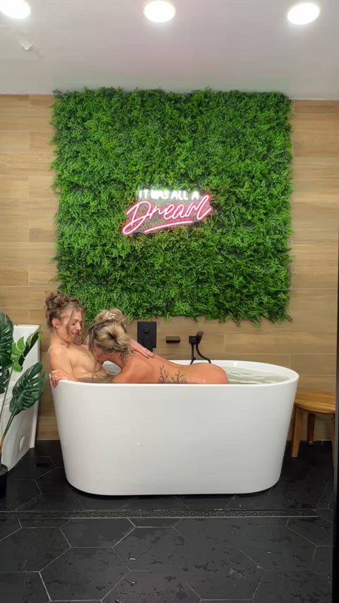 Getting cozy in the tub…