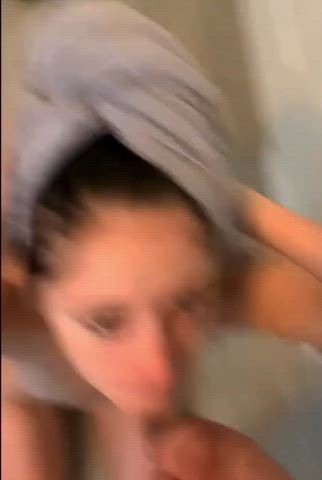 blowjob cum cum in mouth cumshot facial petite teen towel clip