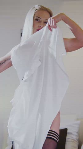 Sexy blonde tease