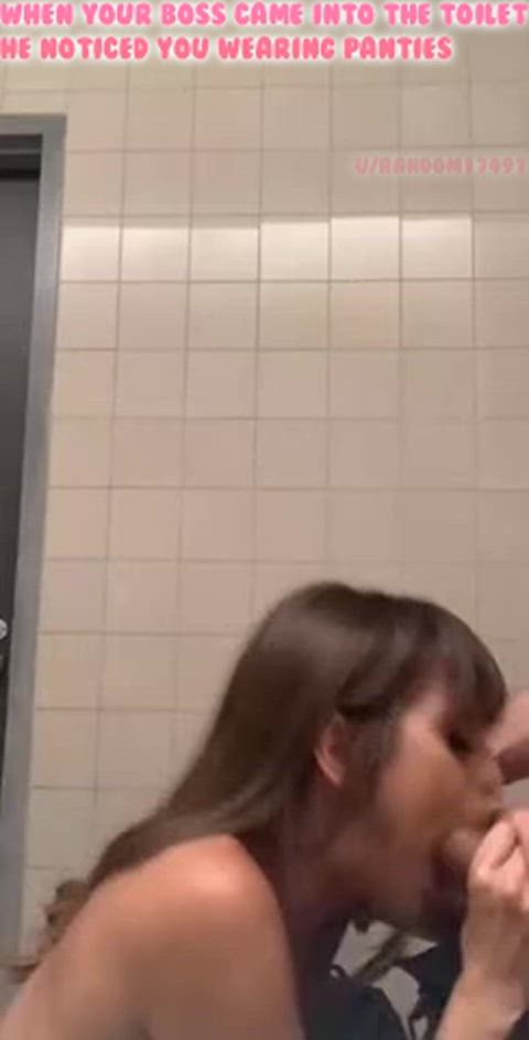 blowjob caption public toilet sissycaption clip