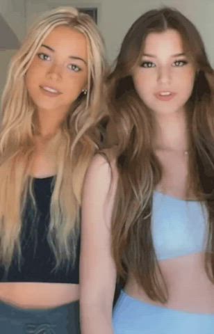 blonde brunette college girls gymnast perky skinny teasing tight pussy clip