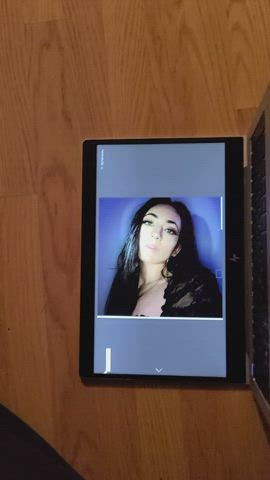 Brunette Cumshot Tribbing Tribute clip