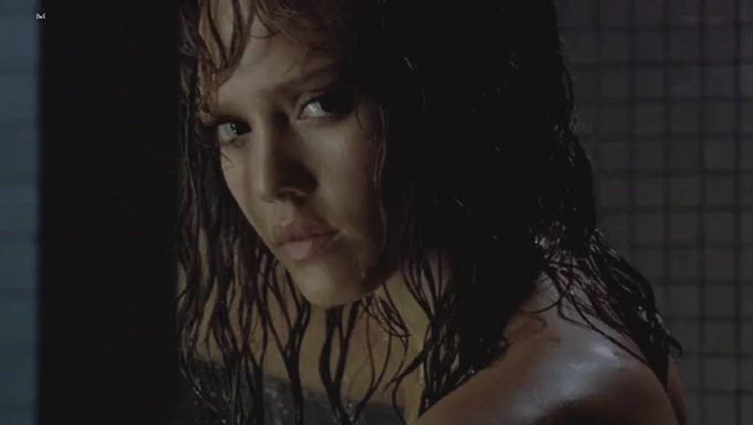 Jessica Alba taking a shower in Machete