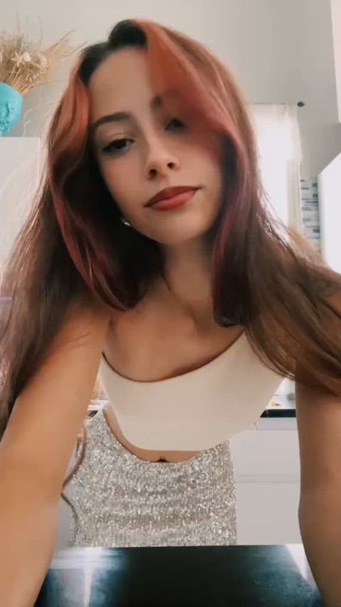 brunette teen tiktok clip