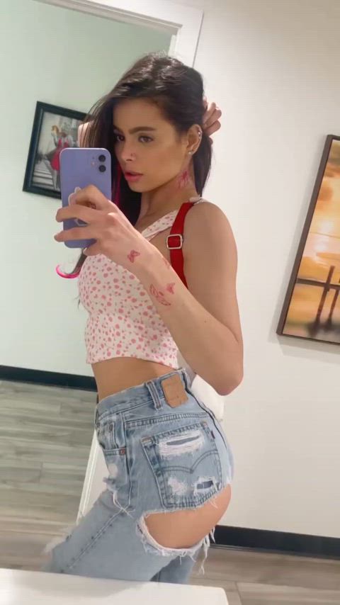 brunette jeans sexy clip