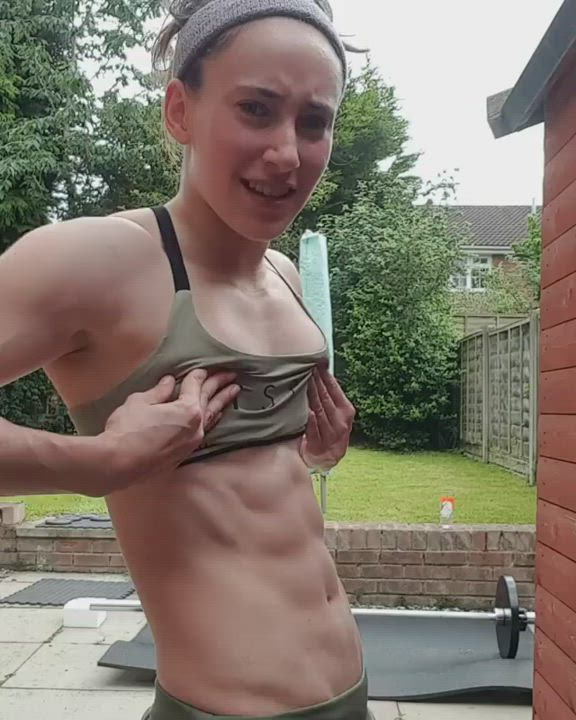 Cute Fitness Muscular Girl clip