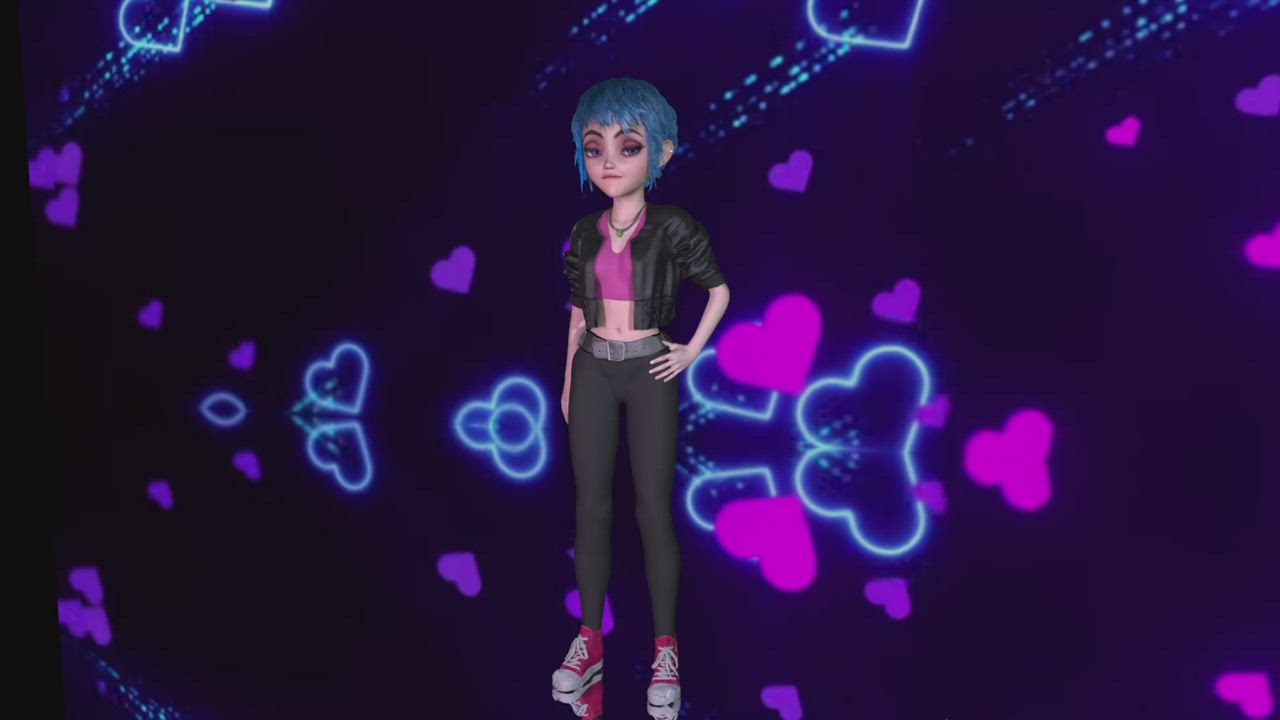 3D Blue Girls clip