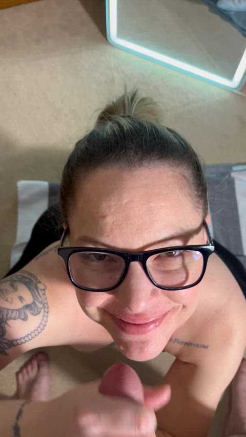 amateur cum cum in mouth cum swallow cumshot cumshots facial glasses onlyfans cumslut