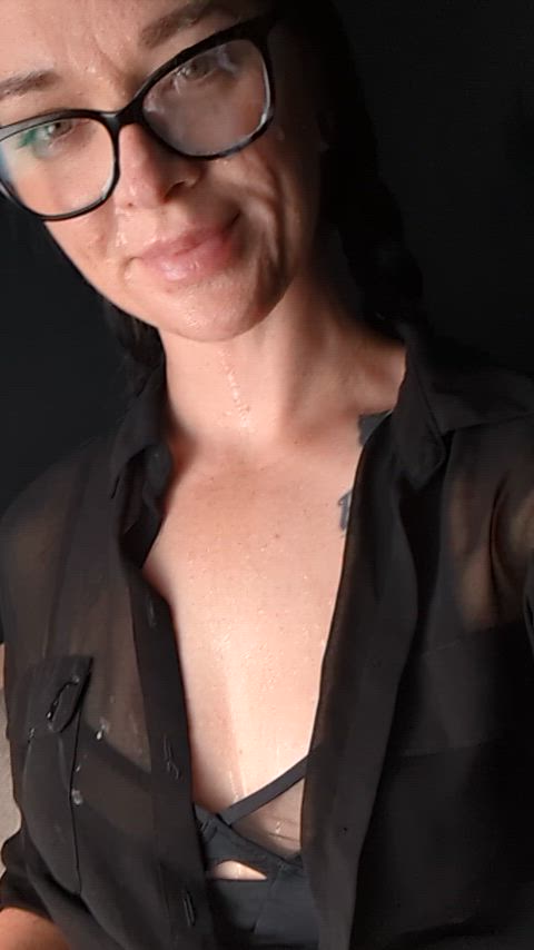 Oh no!! He came all over my glasses!!! 🤭🤓