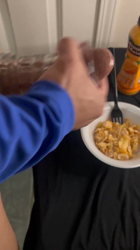 Cum frosting for your flakes!