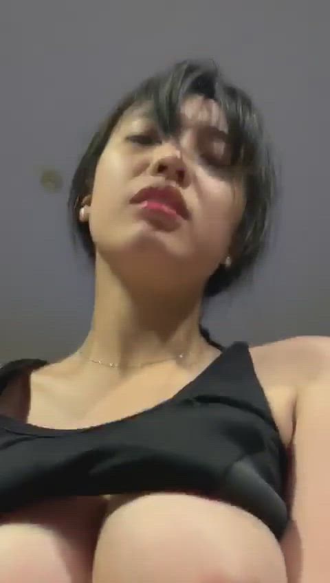 asian big tits bouncing tits cfnm clothed filipina jigglefuck lips short hair tank