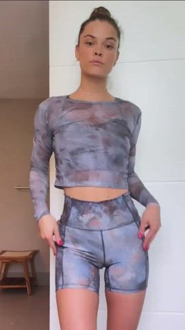 cleavage nina agdal spandex clip