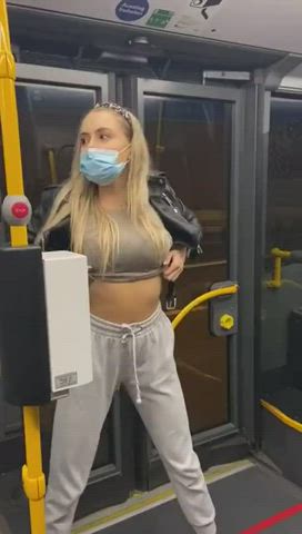 amateur bus flashing public tits clip