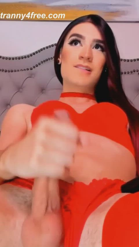 big dick cute masturbating shemale sissy solo clip
