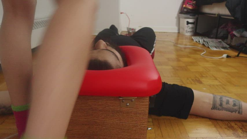 Eating Sushi & SMOTHERING my slave in the Smother Box ;)