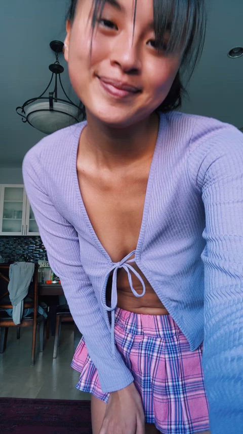 asian shaved pussy small tits tiktok clip