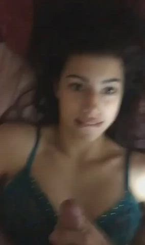 amateur brunette facial clip