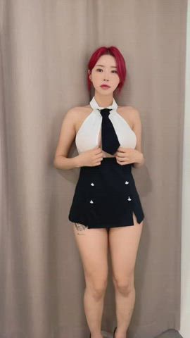 asian cute korean model clip
