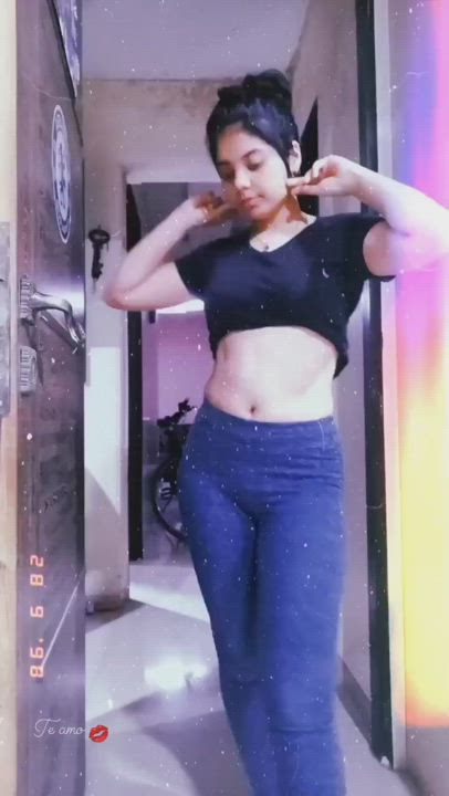 Dancing Indian Teen Tiny Waist clip