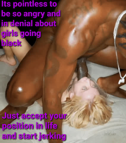 BBC Blonde Blowjob Caption Interracial clip