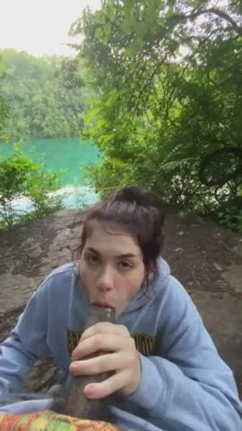 BBC Deepthroat Monster Cock Outdoor clip