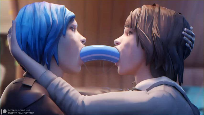 Double dildo deepthroat