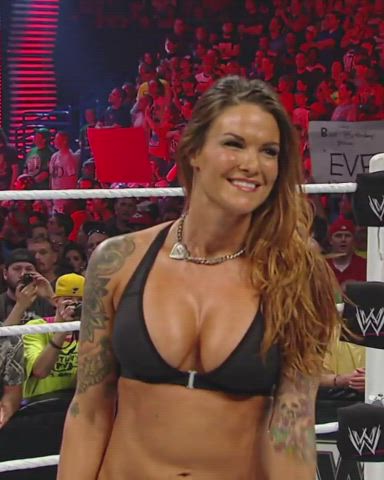 abs alt big tits huge tits redhead tattoo tits wrestling clip