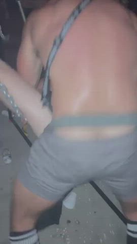 Hardcore breeding on a sling at a sex party 😈