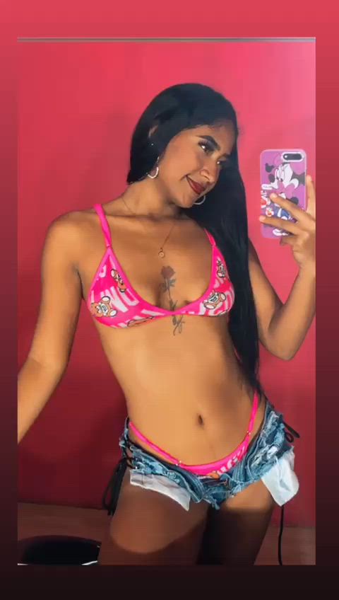 camgirl indian lingerie long hair mirror non-nude pretty sensual sexy tattoo clip