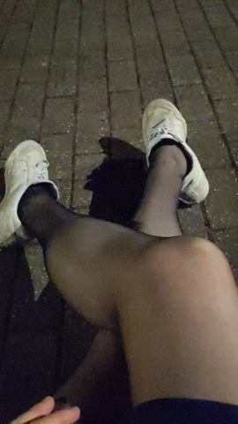 Chastity Crossdressing Skirt Stockings Tights clip