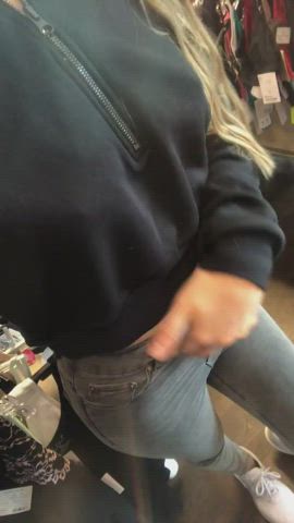 blonde exhibitionist nofacegirl skinny small tits clip