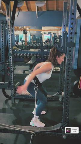 actress ass brunette legs natural tits small tits spandex workout clip