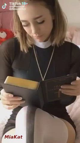 cosplay masturbating nun vertical clip