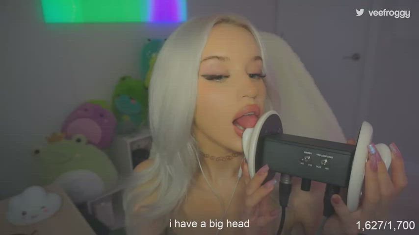 asmr blonde tongue fetish clip