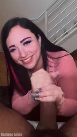 blowjob cumshot facial handjob interracial pov pawg clip