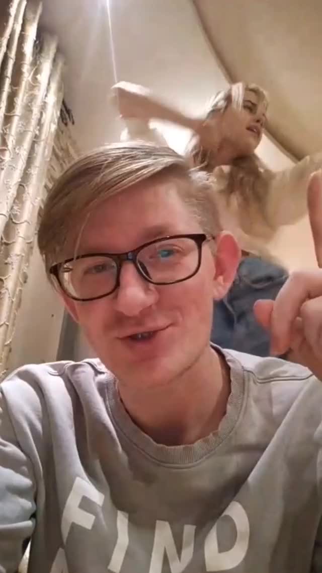 Alexandra Smelova does some teasing in background
