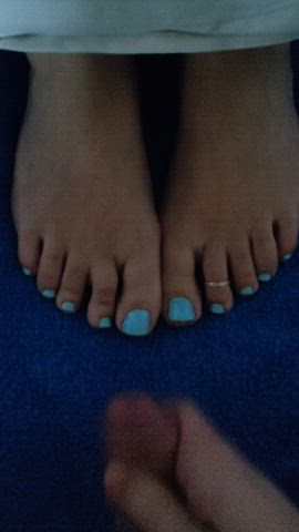 I let him cum on my toes whenever he wants - even when I'm still waking up 🥰
