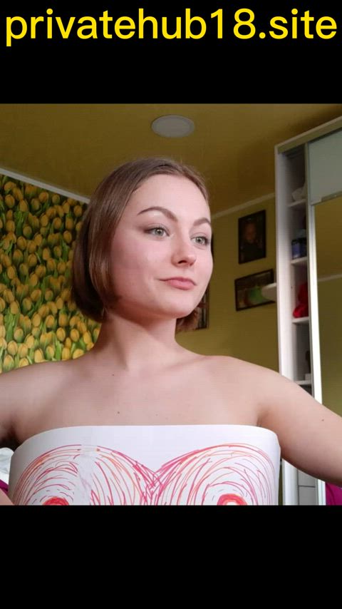 big tits boobs brunette homemade natural tits solo teen tiktok tits r/tiktits clip