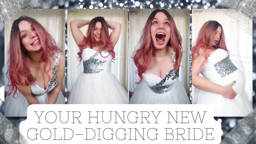 bride chubby femdom findom long hair role play roleplay goddess vore belly clip