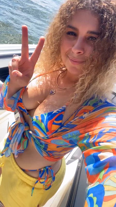 big tits boat tease clip