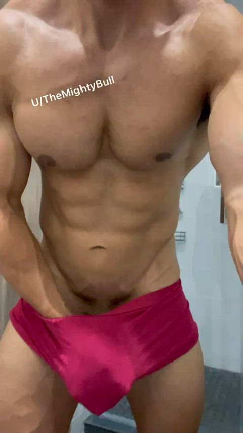 athletic big dick bull domination jerk off male masturbation masturbating clip