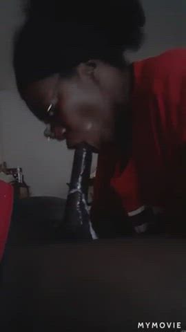 amateur bbc big dick blowjob ebony sloppy sucking clip