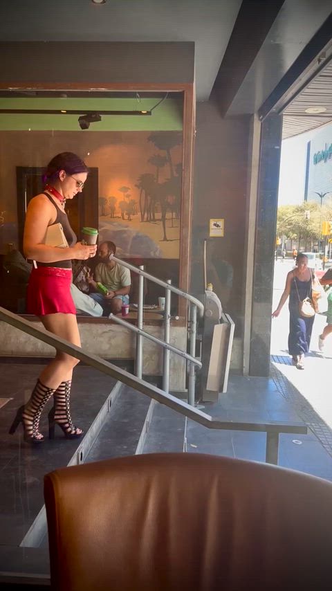 braless heels high heels public hold-the-moan hotwife-lifestyle clip