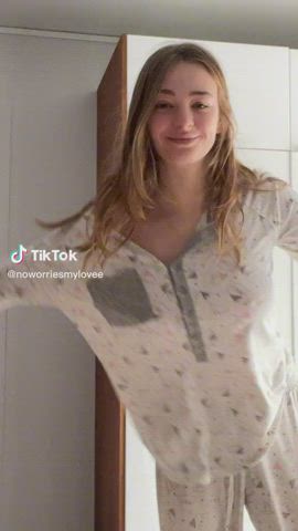 No-bra dancing in PJ's